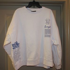 ASOS DESIGN oversized sweatshirt with Van Gogh prints in white